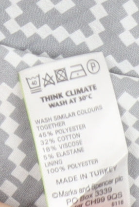 Marks and Spencer Women’s Grey Geometric Pencil Skirt Size 10