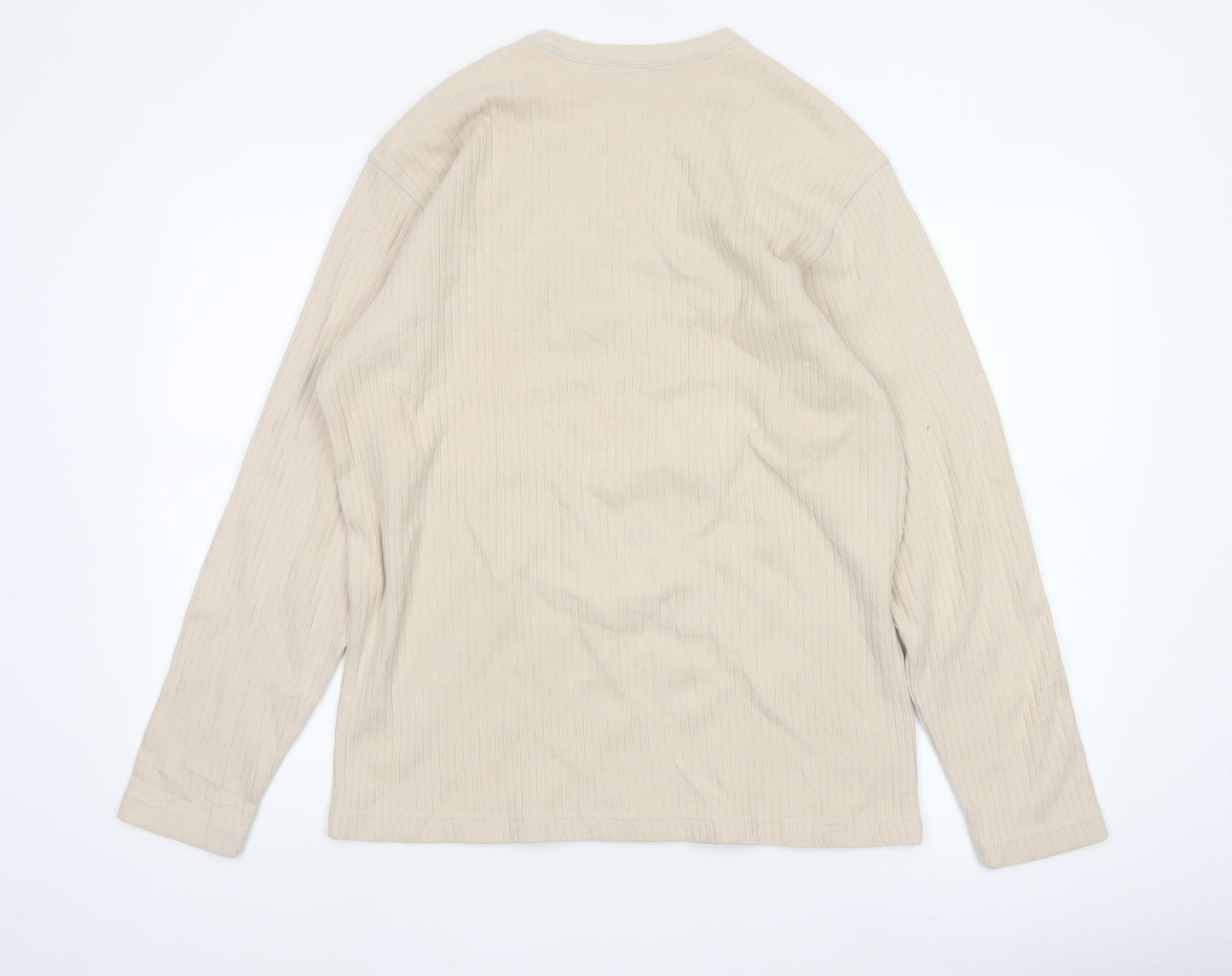 Old Navy Men's Beige Long Sleeve Crew Neck Casual Top Size M