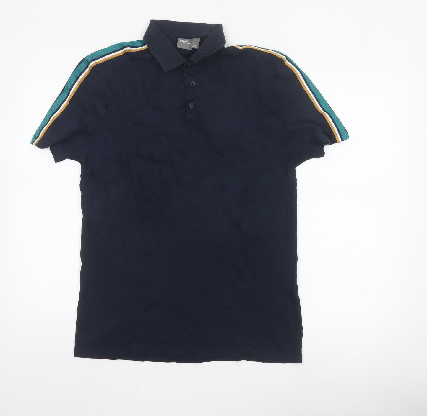 ASOS Men's Blue Slim Fit Polo Shirt Size S Short Sleeve