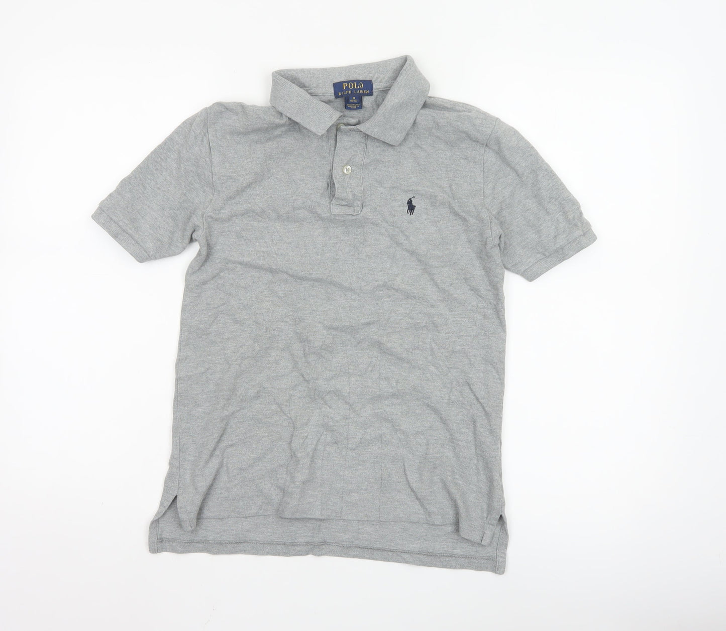 Ralph Lauren Teens Grey Cotton Polo Shirt Size 10-12 Classic Fit