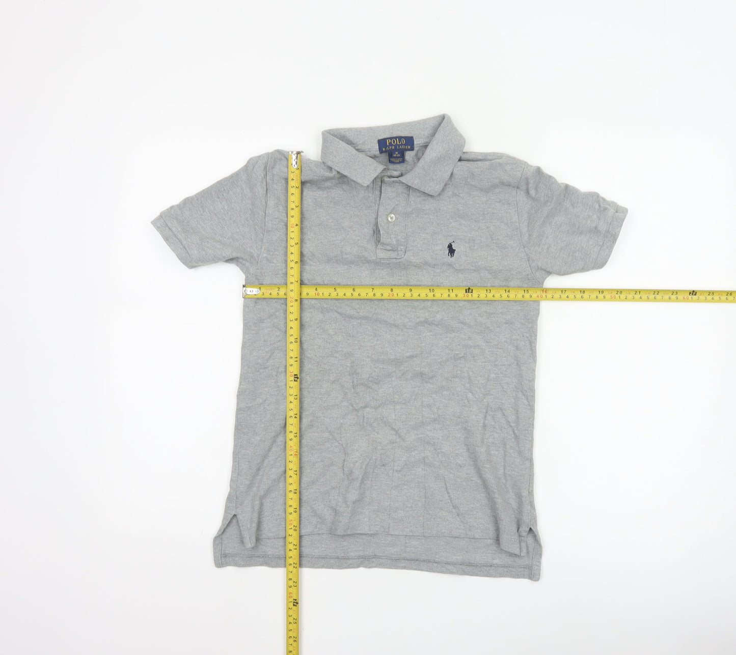Ralph Lauren Teens Grey Cotton Polo Shirt Size 10-12 Classic Fit