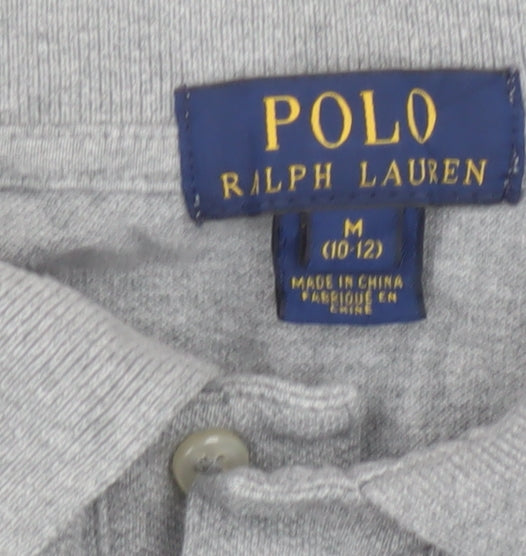 Ralph Lauren Teens Grey Cotton Polo Shirt Size 10-12 Classic Fit