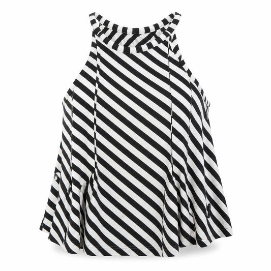 Armani Jeans Womens Black White Striped Halter Tank Top Size 14