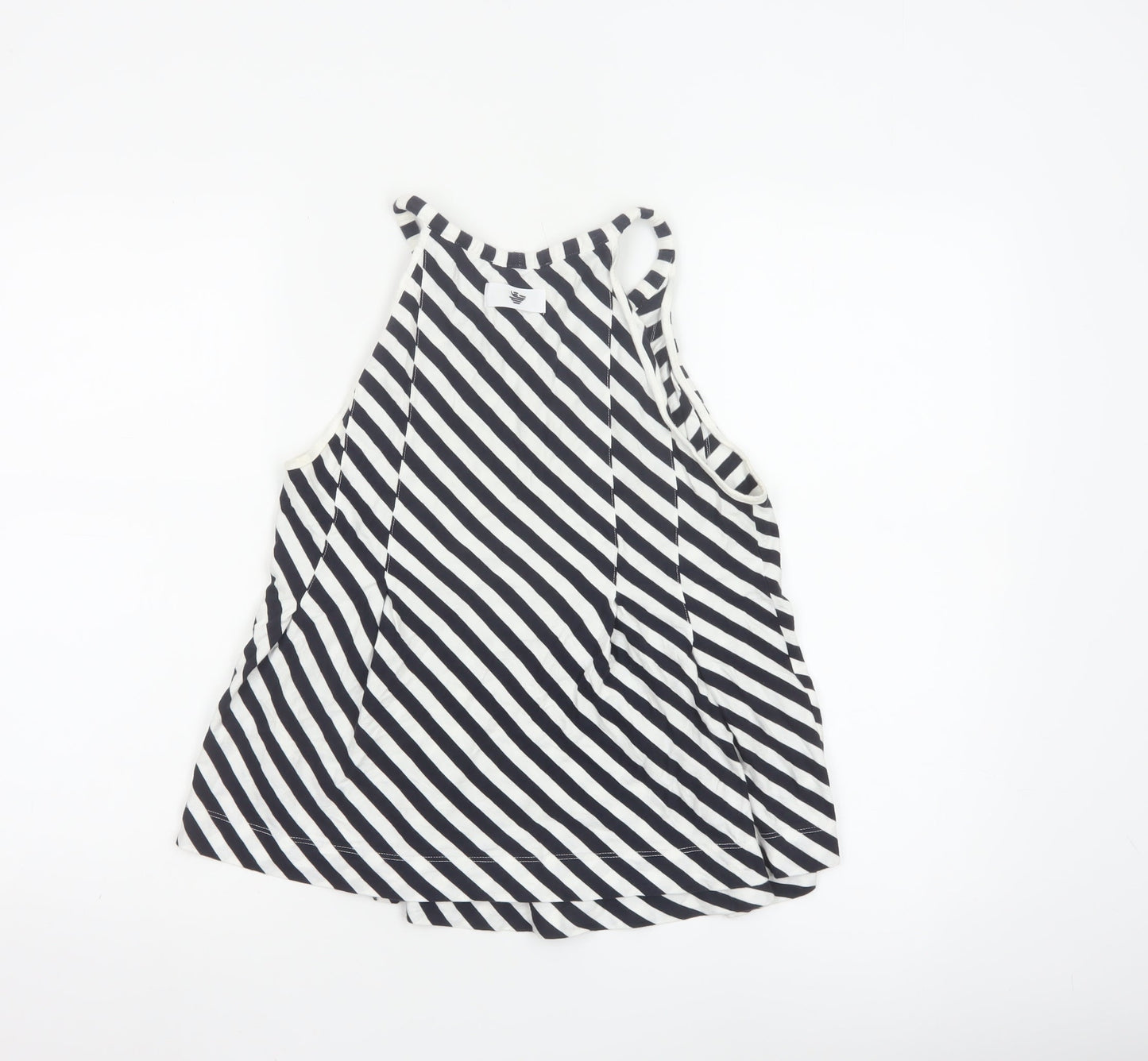 Armani Jeans Womens Black White Striped Halter Tank Top Size 14