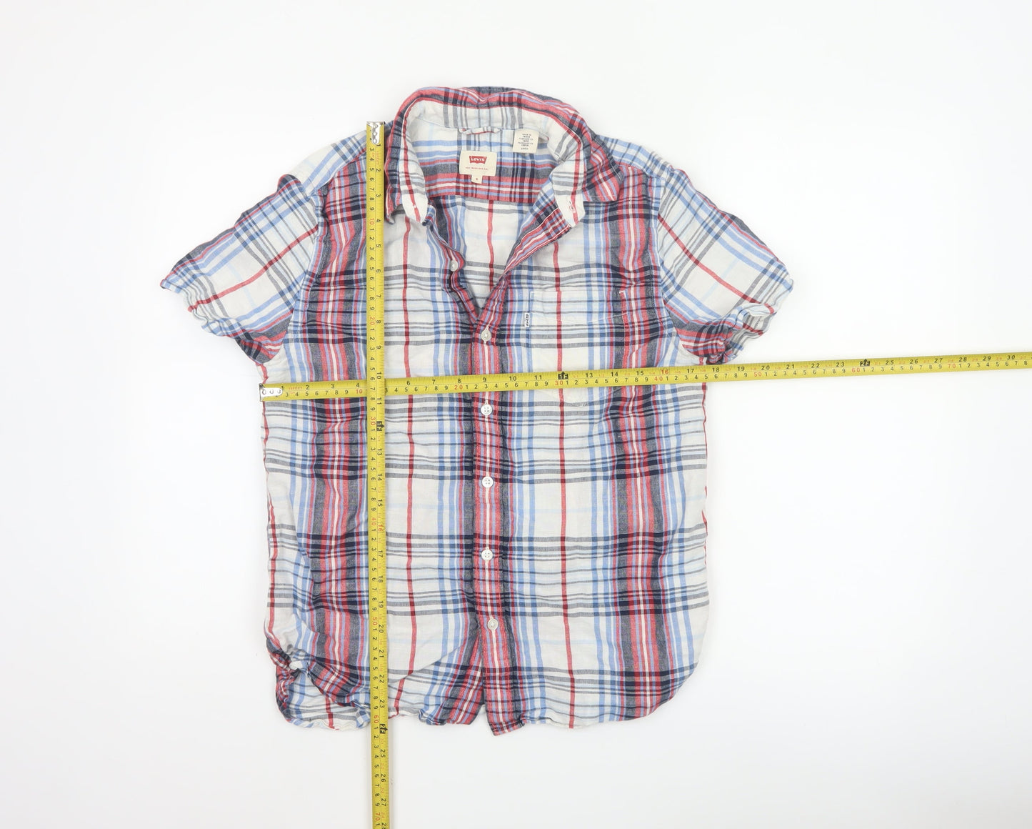 Levi's Womens Multicoloured Plaid Cotton Button-Up Shirt Size S