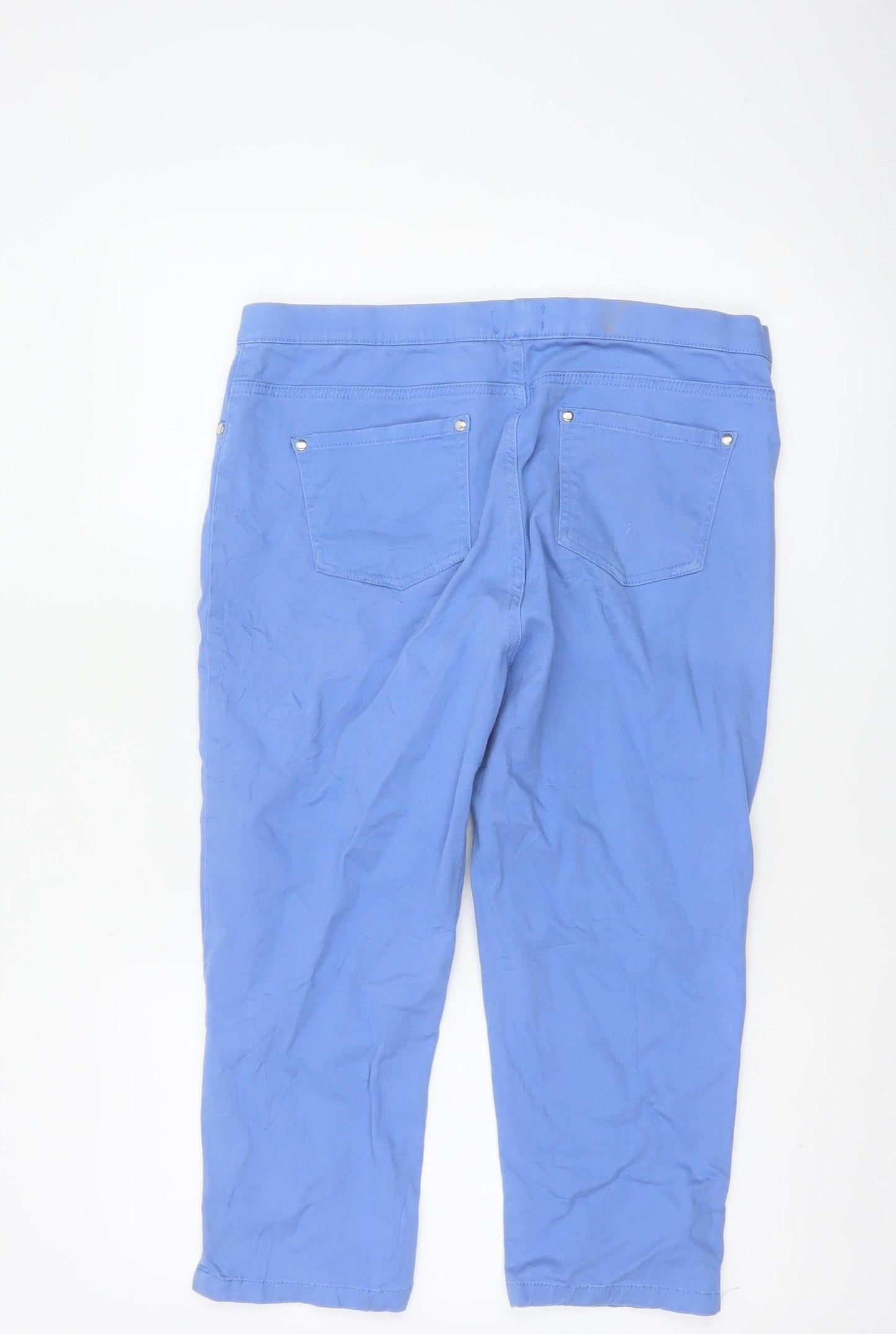 Intuition Women’s Blue Cropped Denim Stretch Trousers Size 14
