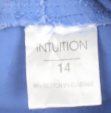 Intuition Women’s Blue Cropped Denim Stretch Trousers Size 14