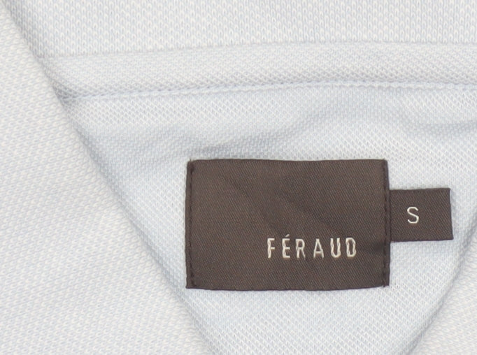 Féraud Men's Blue Short Sleeve Cotton Polo Shirt Size S