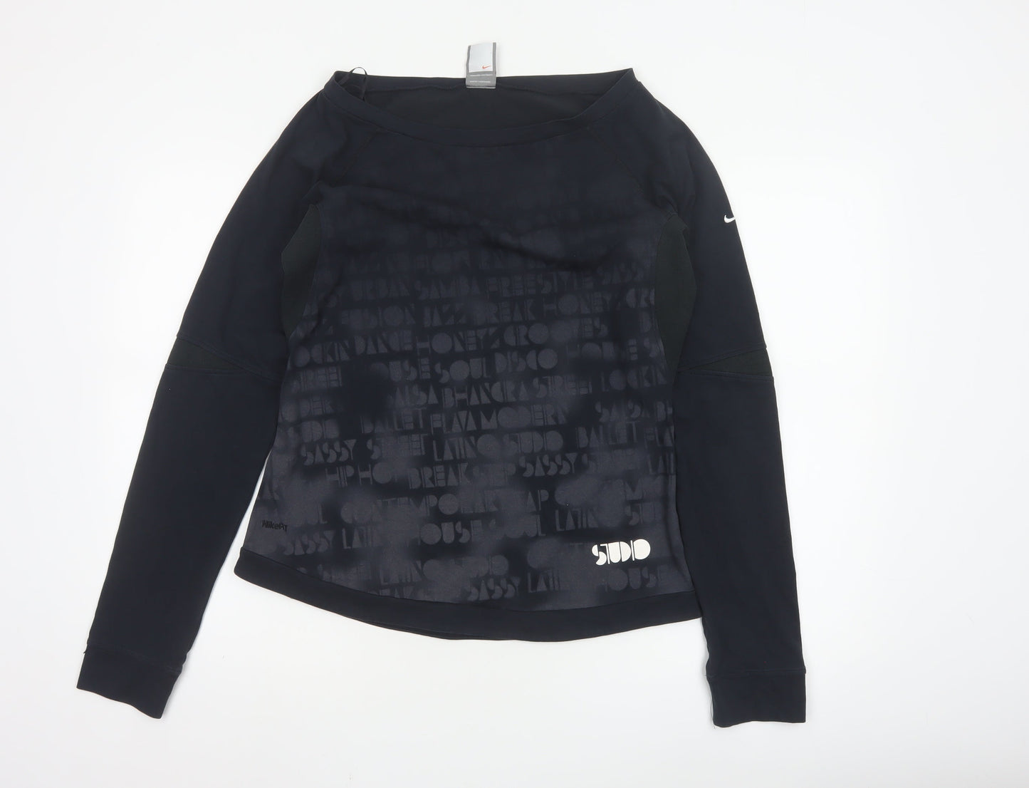 Nike Women Black XL Long Sleeve FitDry Sports Pullover Top