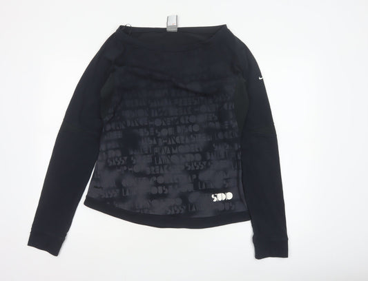 Nike Women Black XL Long Sleeve FitDry Sports Pullover Top