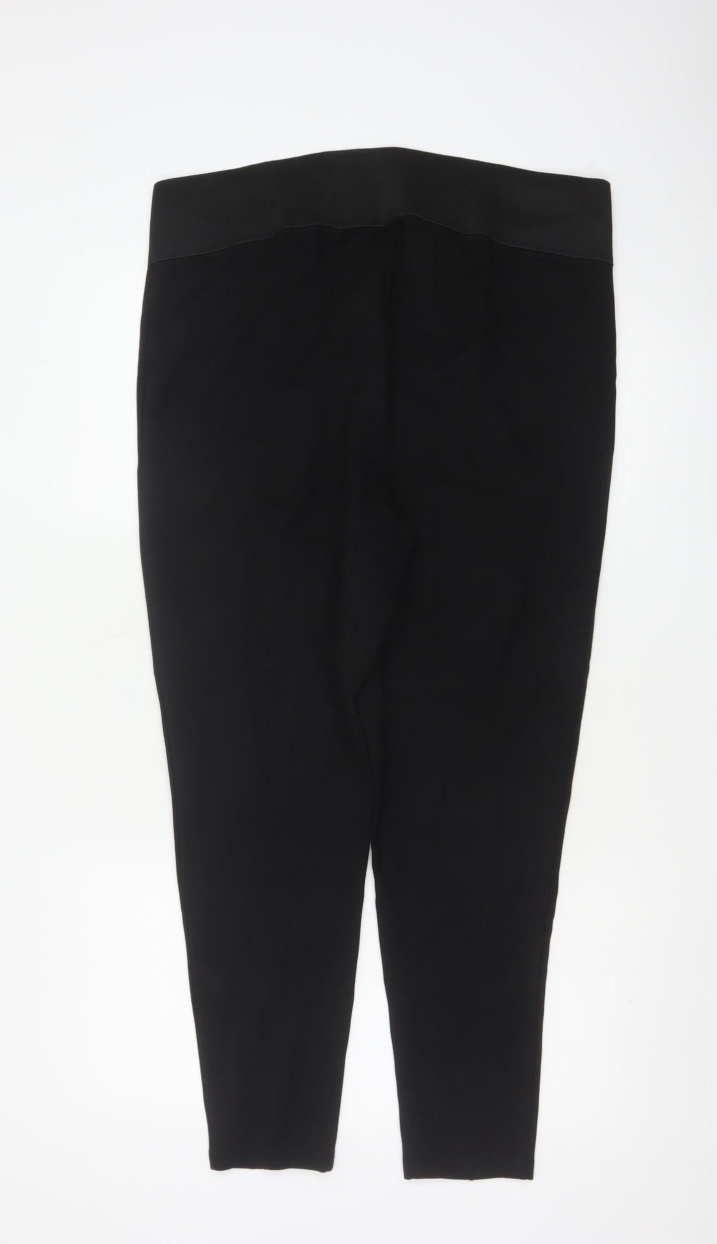 Marks and Spencer Womens Black Size 22 High Rise Stretch Tapered Trousers