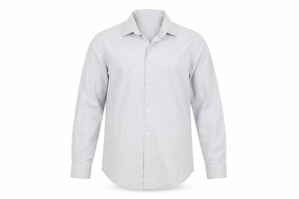 Zara Mens Grey Slim Fit Long Sleeve Button-Up Shirt Size M