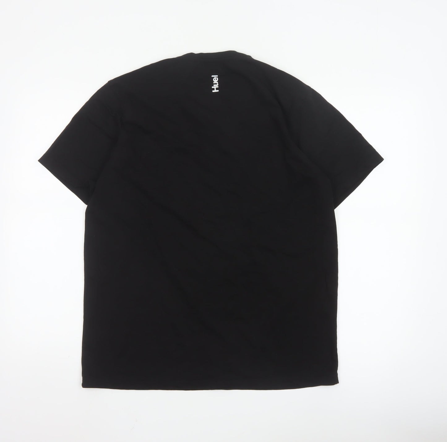 Huel Men's Black Crew Neck Cotton T-Shirt Size L