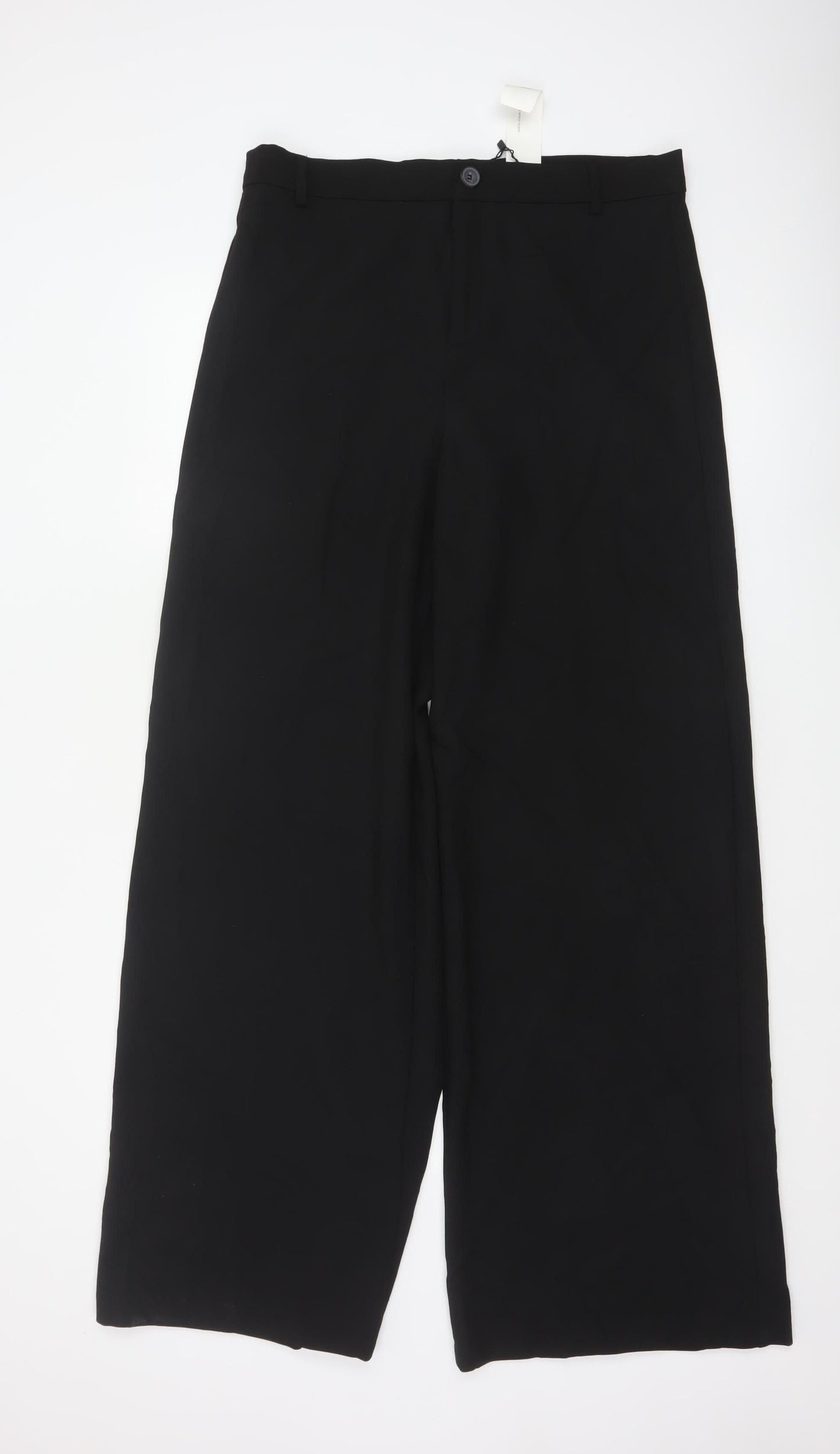 Zara Women’s Black Wide-Leg Trousers XL Polyester Blend