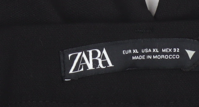 Zara Women’s Black Wide-Leg Trousers XL Polyester Blend
