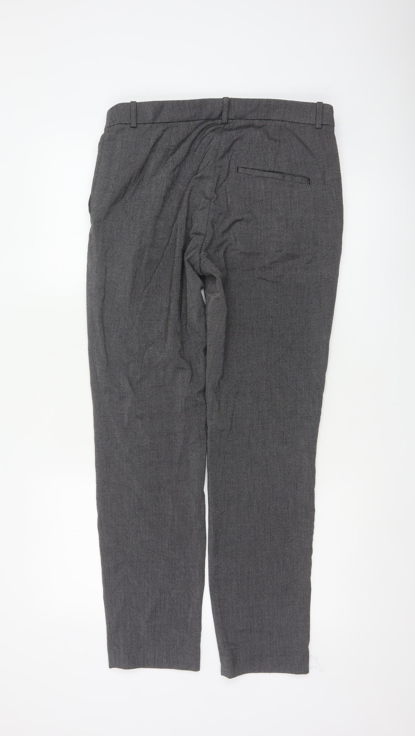 H&M Women’s Grey Stretch Work Trousers Size 12 Straight Leg