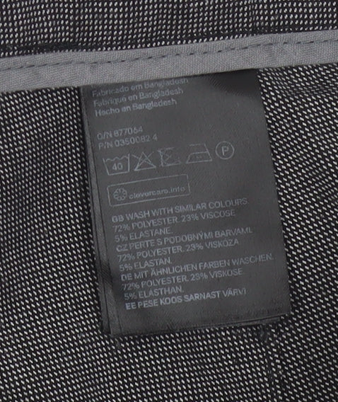 H&M Women’s Grey Stretch Work Trousers Size 12 Straight Leg