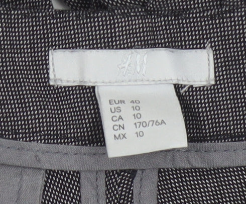H&M Women’s Grey Stretch Work Trousers Size 12 Straight Leg