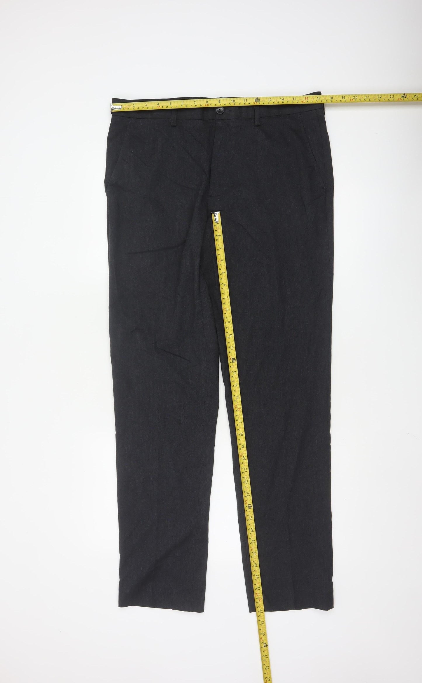 Marks and Spencer Men's Black Slim Fit Trousers 34x33 Business Work Pants