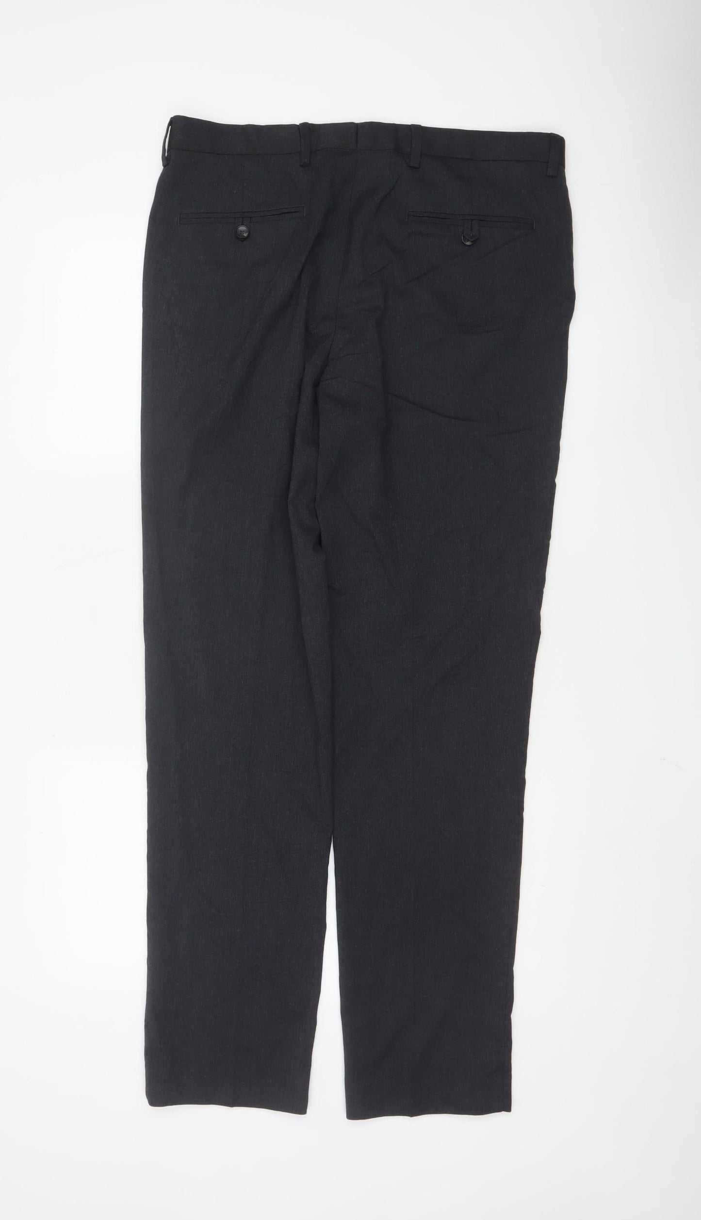 Marks and Spencer Men's Black Slim Fit Trousers 34x33 Business Work Pants