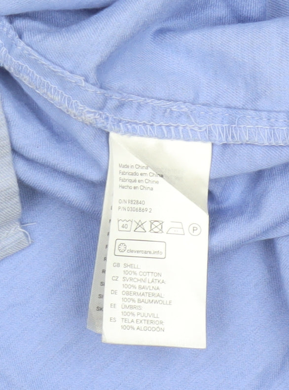 H&M Women Blue Cotton Sleeveless Shirt Dress Size 8