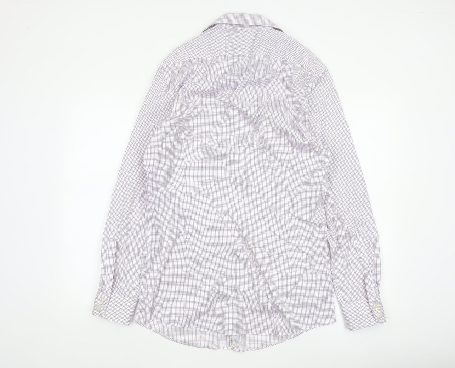 Charles Tyrwhitt Men's Purple Check Non-Iron Extra Slim Fit Shirt 15.5in