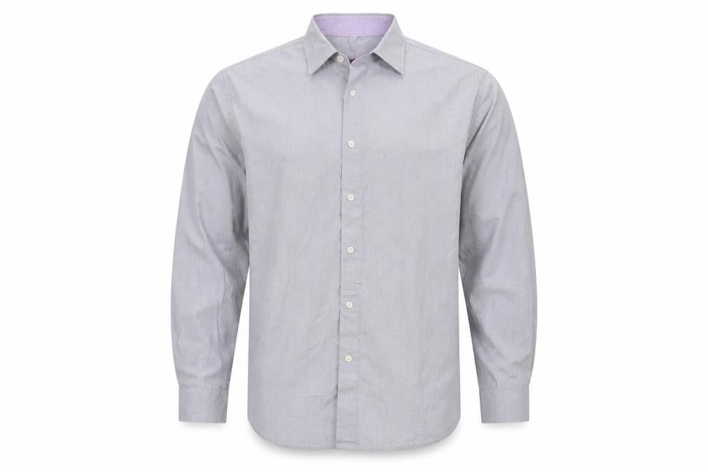 Cotton Traders Men’s Grey 19 Regular Fit Long Sleeve Button-Up Shirt