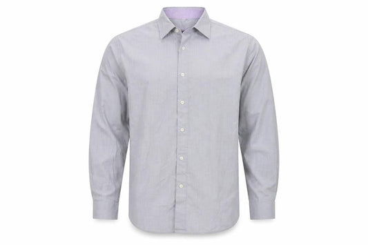 Cotton Traders Men’s Grey 19 Regular Fit Long Sleeve Button-Up Shirt