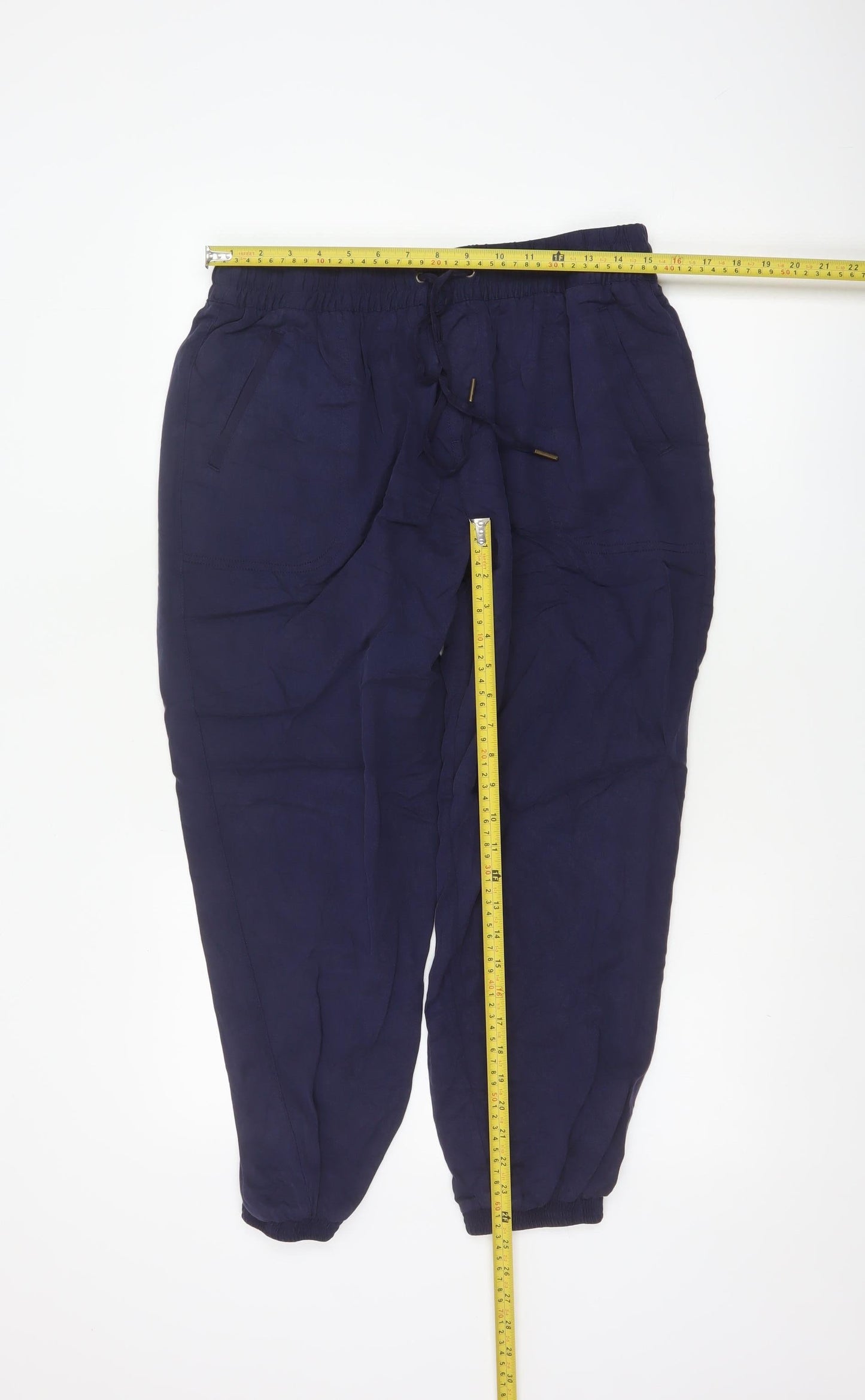 Fat Face Women's Navy Lyocell Jogger Trousers Size 14