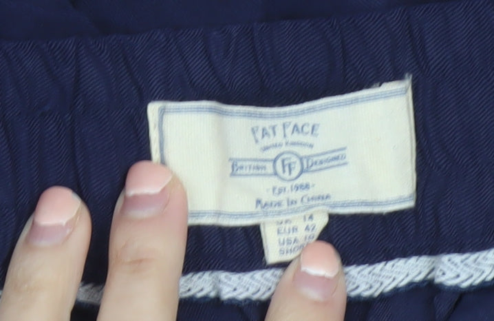 Fat Face Women's Navy Lyocell Jogger Trousers Size 14