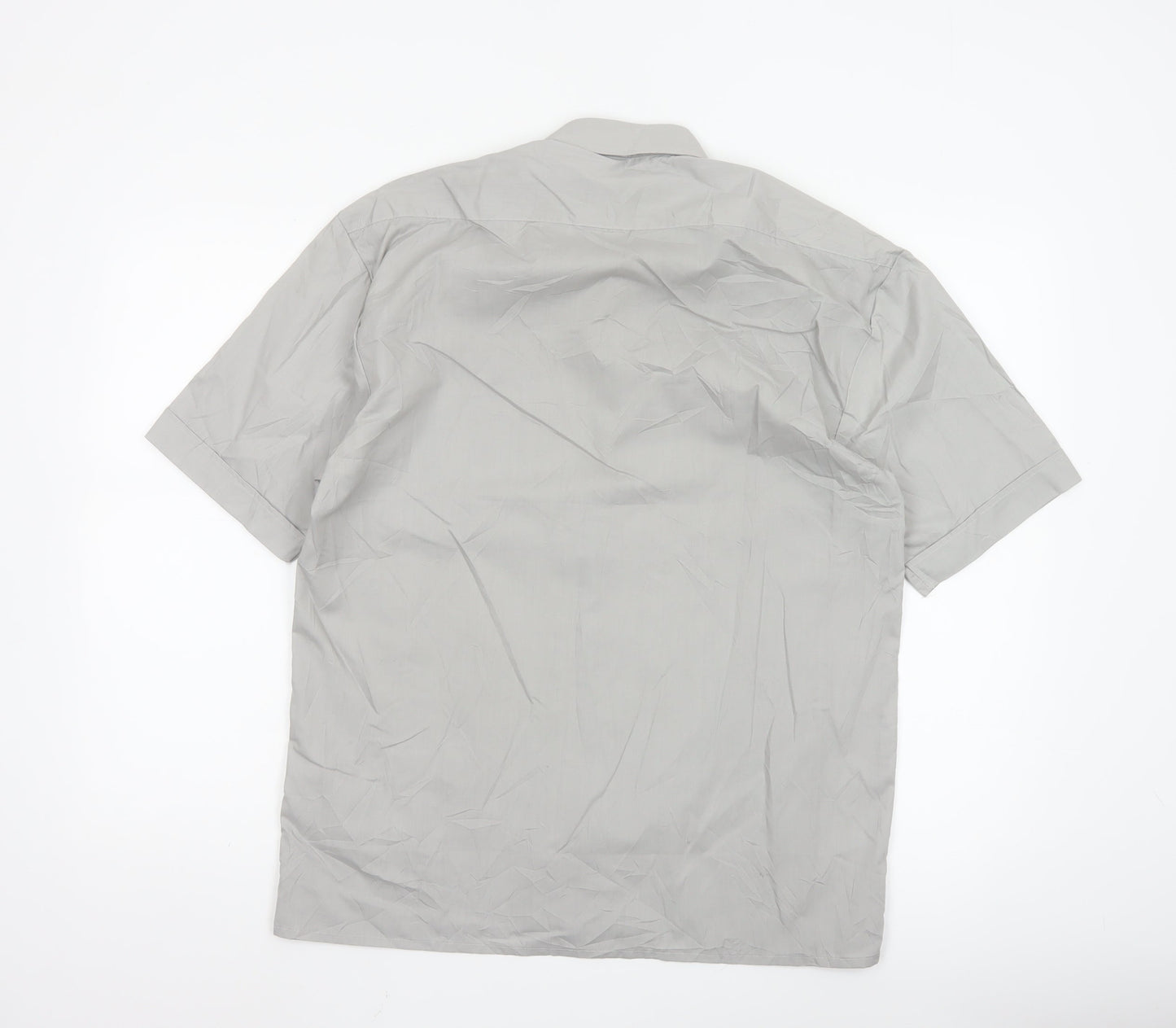 Roberto Bertolucci Men's Grey Short Sleeve Button-Up Shirt M