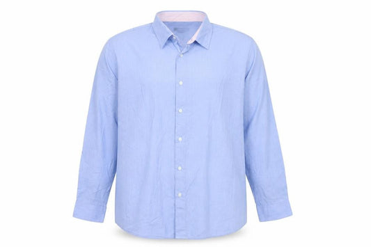 Cotton Traders Men's Blue Long Sleeve Button-Up Shirt Size 19 Regular Fit