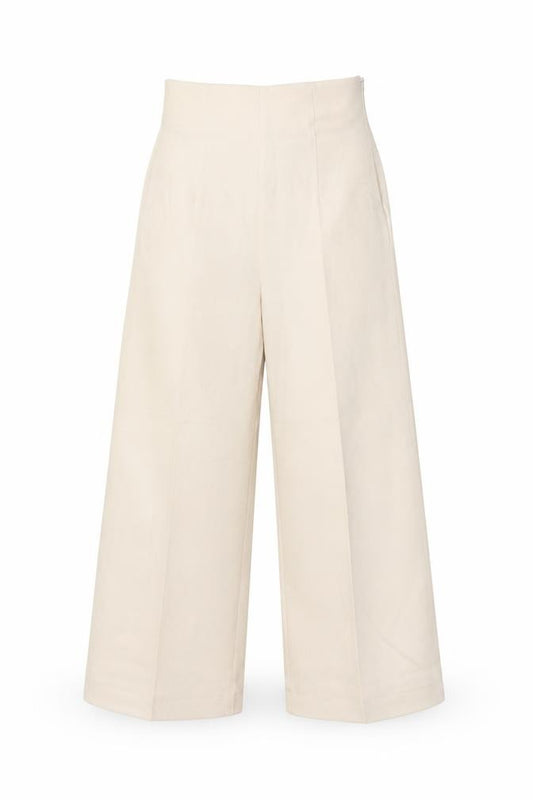 Zara Womens Beige Wide-Leg High Rise Tailored Trousers XS