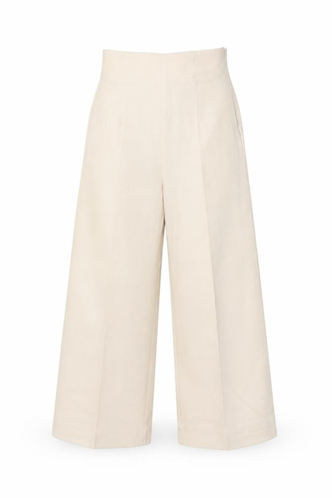 Zara Womens Beige Wide-Leg High Rise Tailored Trousers XS