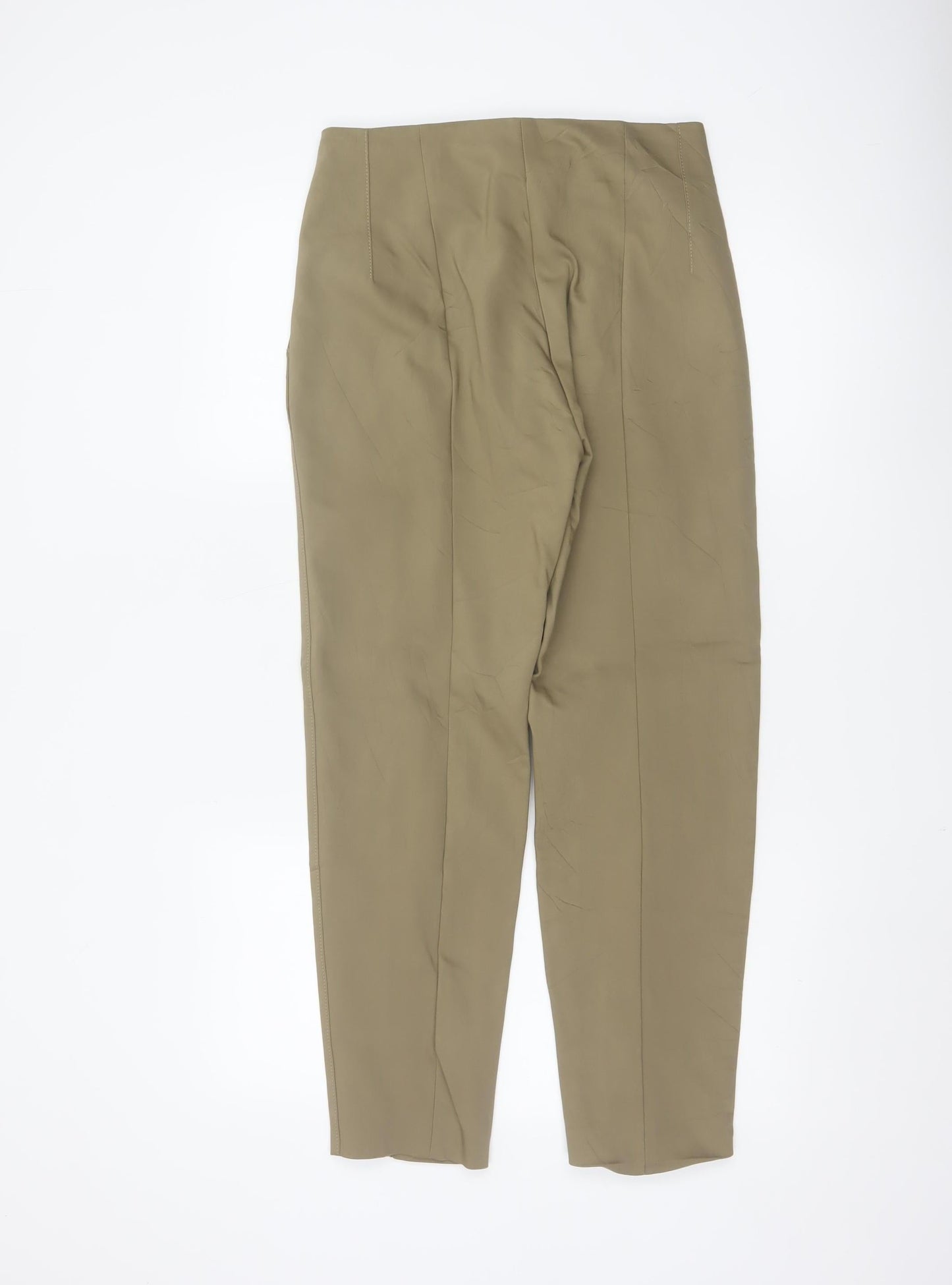Massimo Dutti Women's Beige Chino Trousers Size 10 Regular Fit