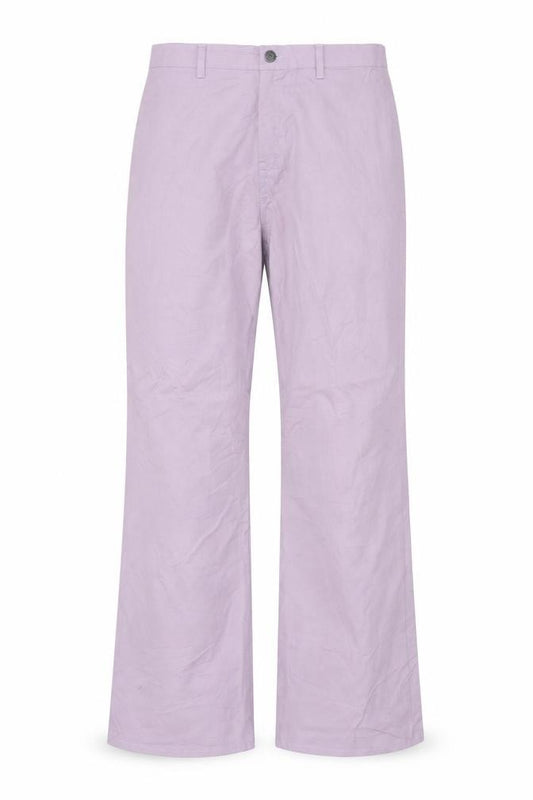 Motel Women's Lilac Wide-Leg Trousers Cotton Blend Size M