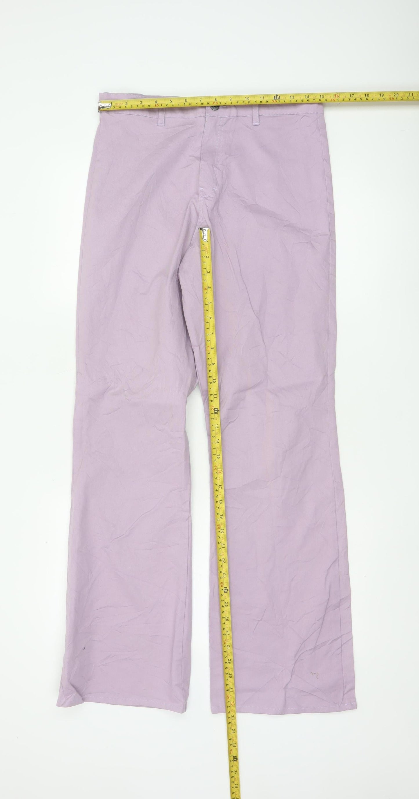 Motel Women's Lilac Wide-Leg Trousers Cotton Blend Size M