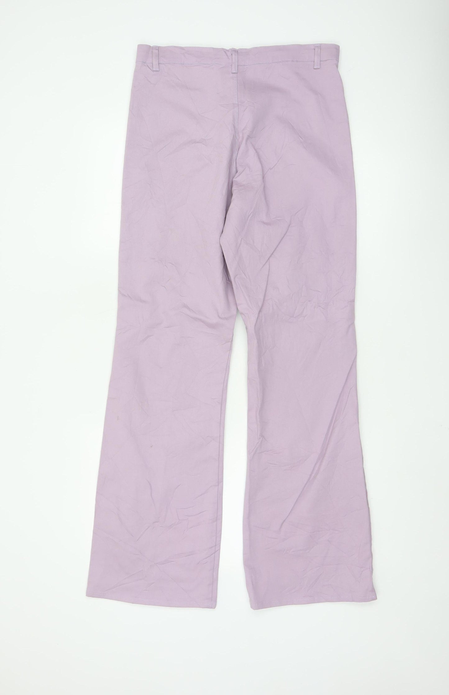 Motel Women's Lilac Wide-Leg Trousers Cotton Blend Size M