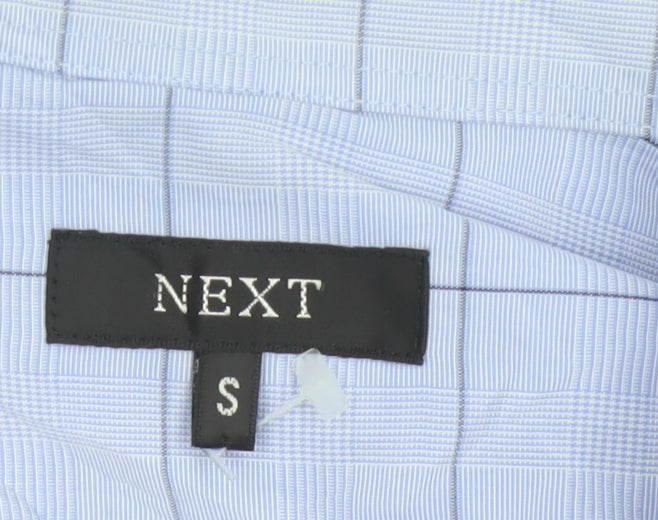 Next Men's Blue Check Long Sleeve Button-Down Shirt Size S