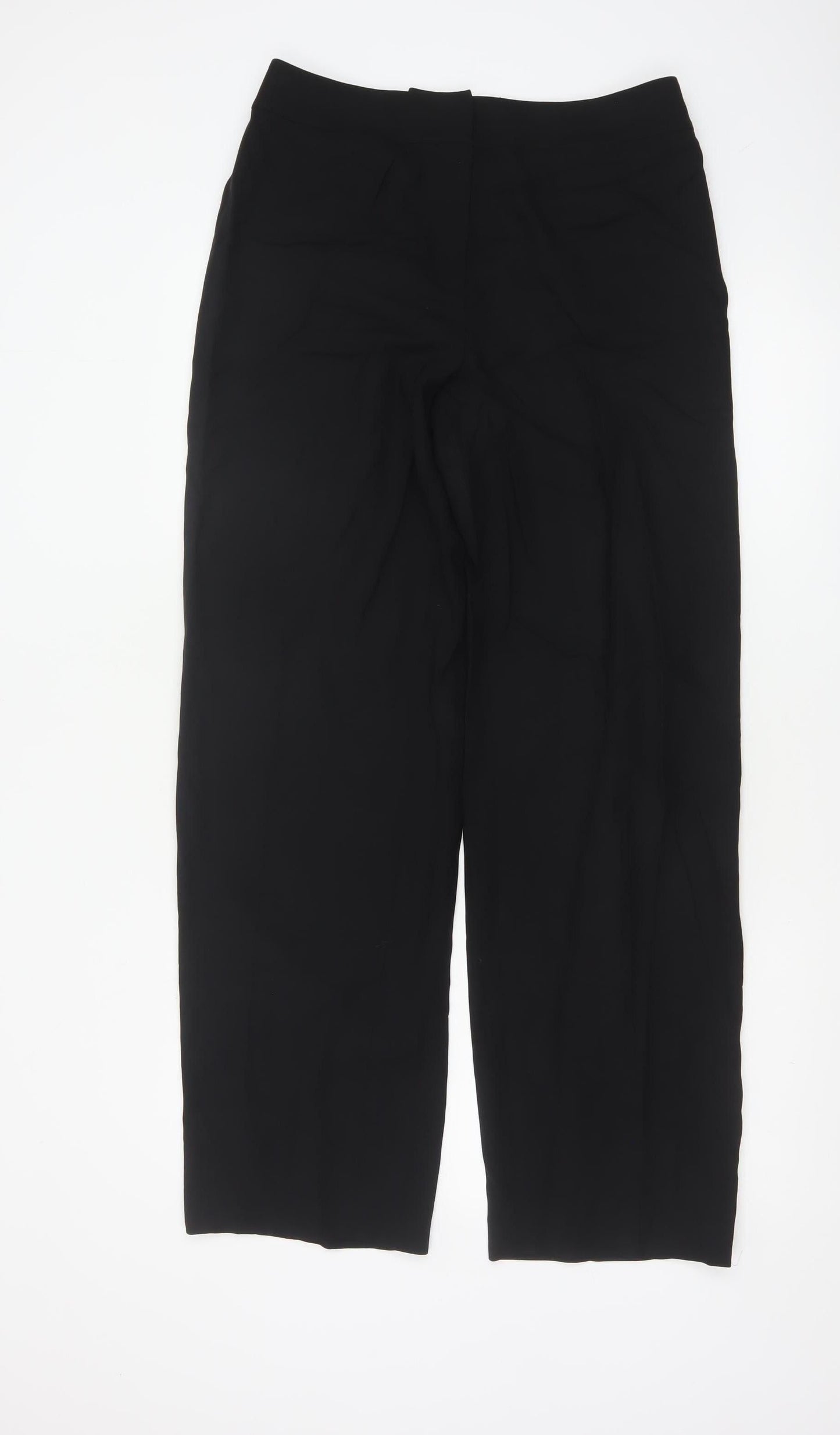 Linea Women Black Wool Wide-Leg Trousers Size 10