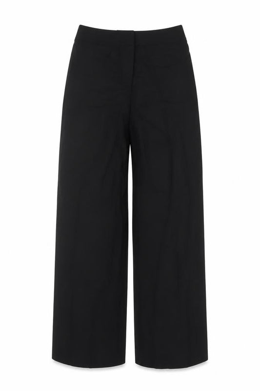 Linea Women Black Wool Wide-Leg Trousers Size 10