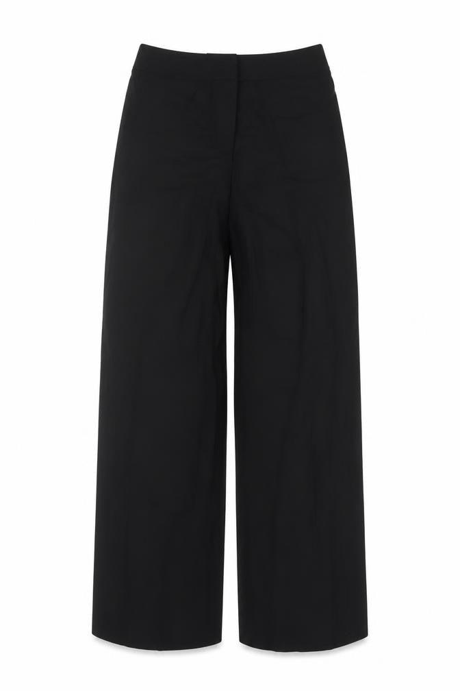 Linea Women Black Wool Wide-Leg Trousers Size 10