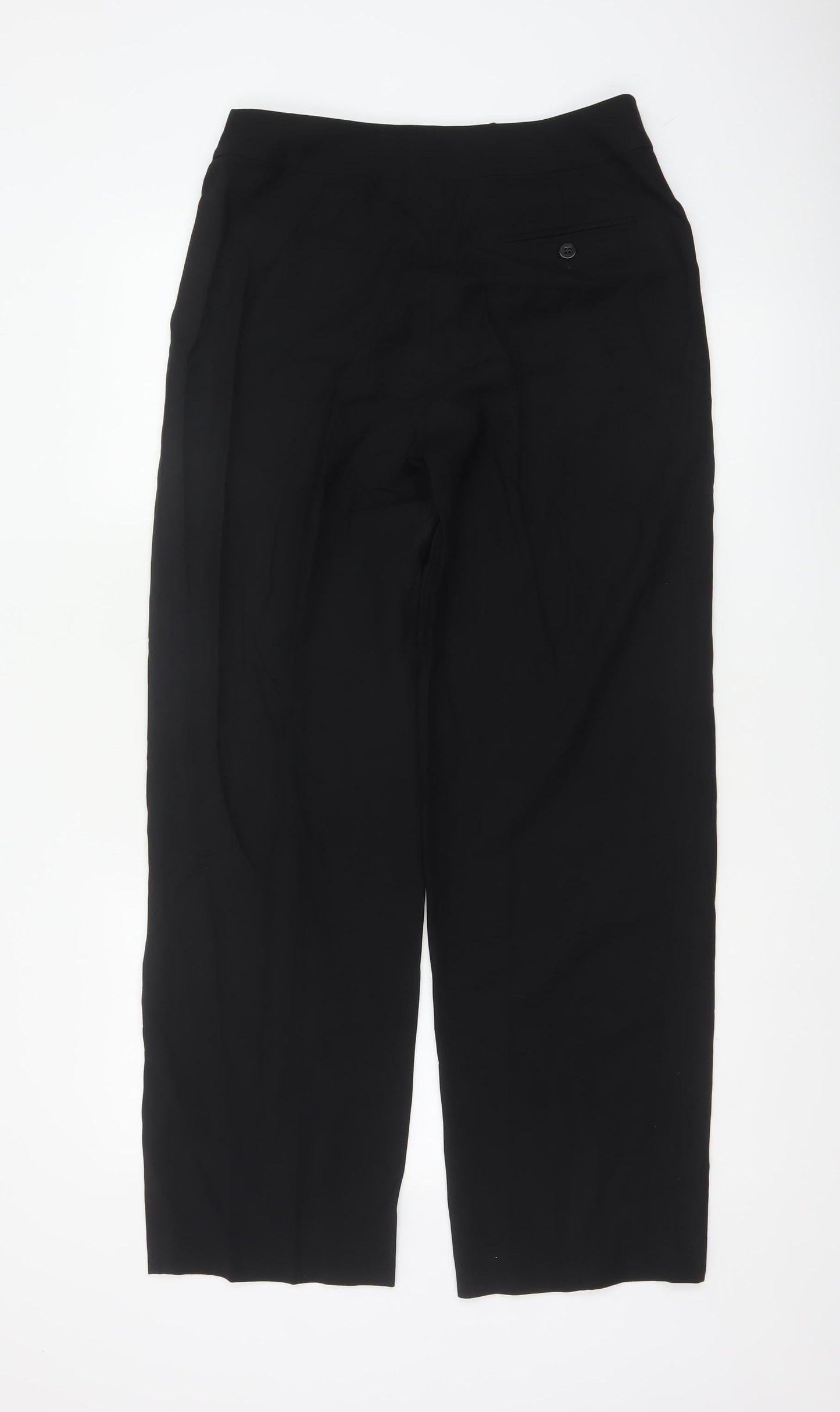 Linea Women Black Wool Wide-Leg Trousers Size 10
