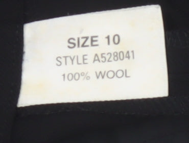 Linea Women Black Wool Wide-Leg Trousers Size 10