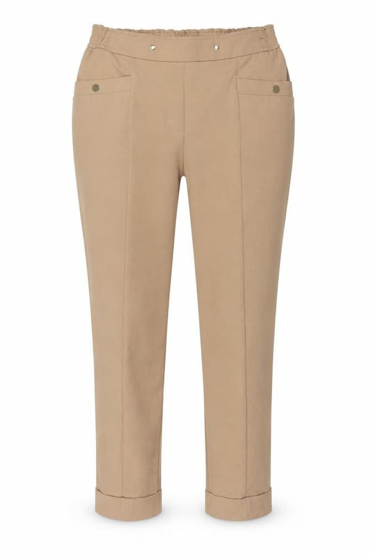 Next Womens Beige Tapered Comfort Trousers Size 14 Regular