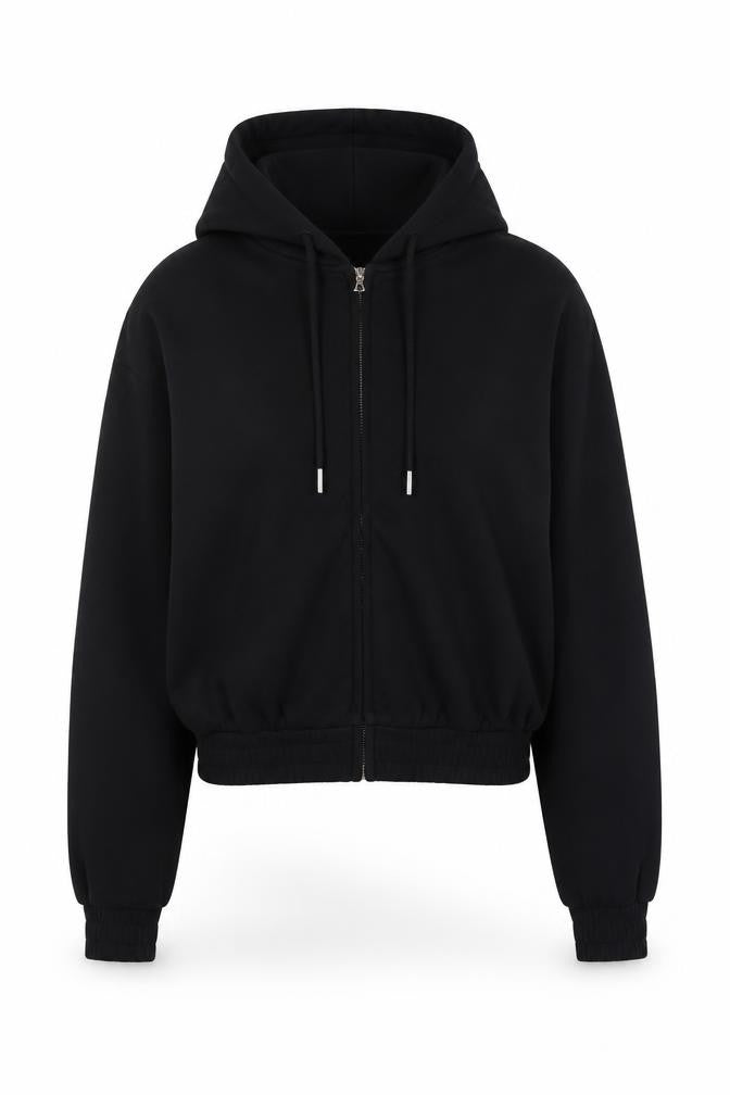 H&M Divided Women's Black Full Zip Hoodie Size 8 Cotton Blend