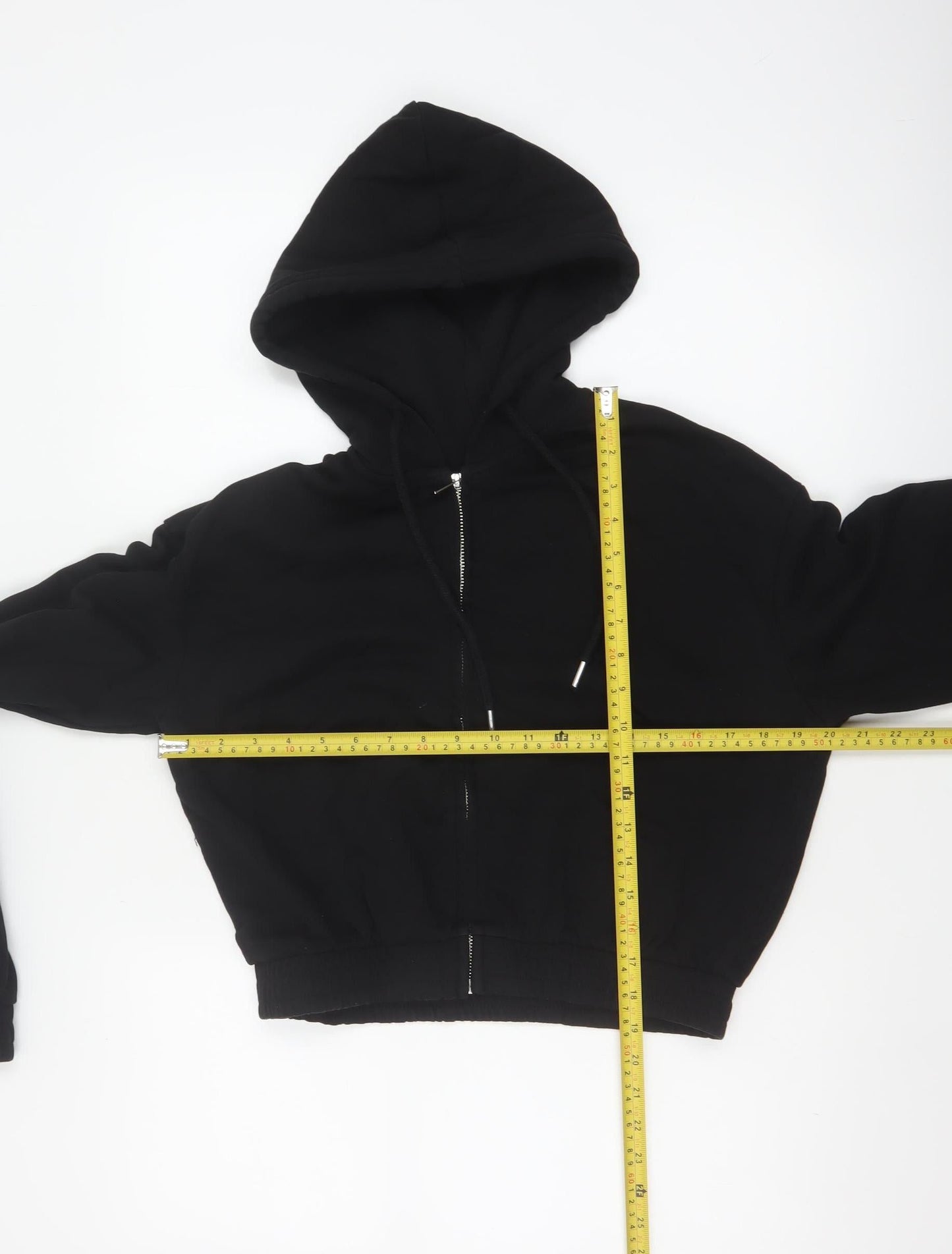 H&M Divided Women's Black Full Zip Hoodie Size 8 Cotton Blend