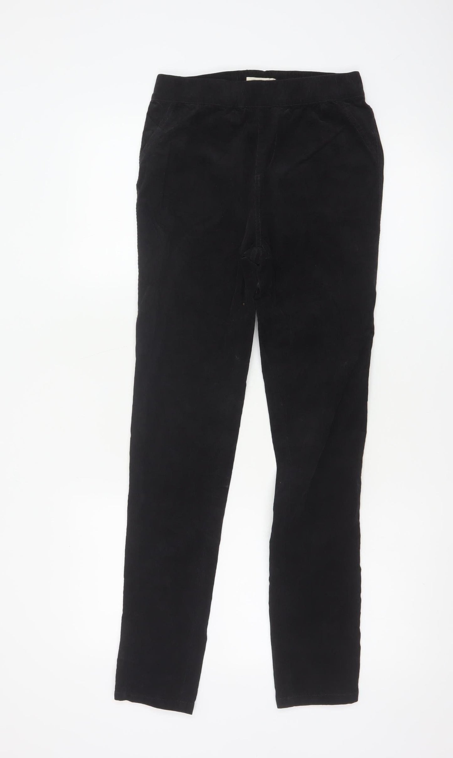 White Stuff Womens Black Corduroy Trousers Size 8 Regular Fit