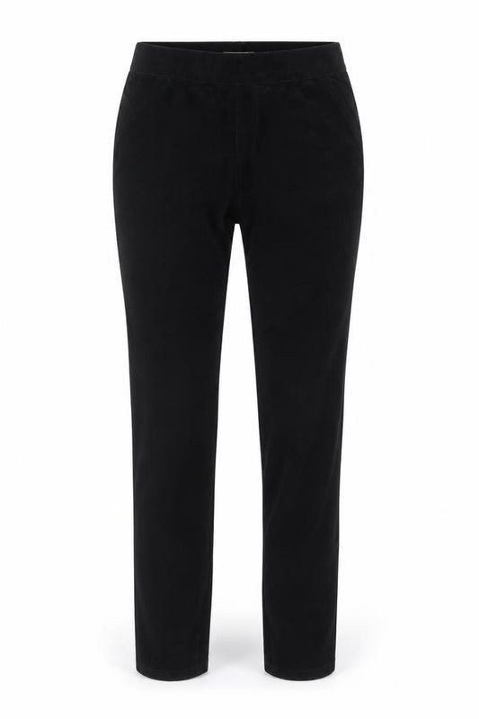 White Stuff Womens Black Corduroy Trousers Size 8 Regular Fit