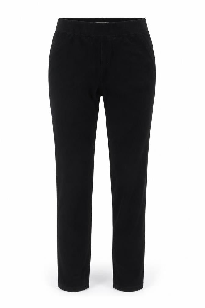 White Stuff Womens Black Corduroy Trousers Size 8 Regular Fit